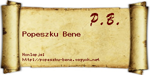 Popeszku Bene névjegykártya